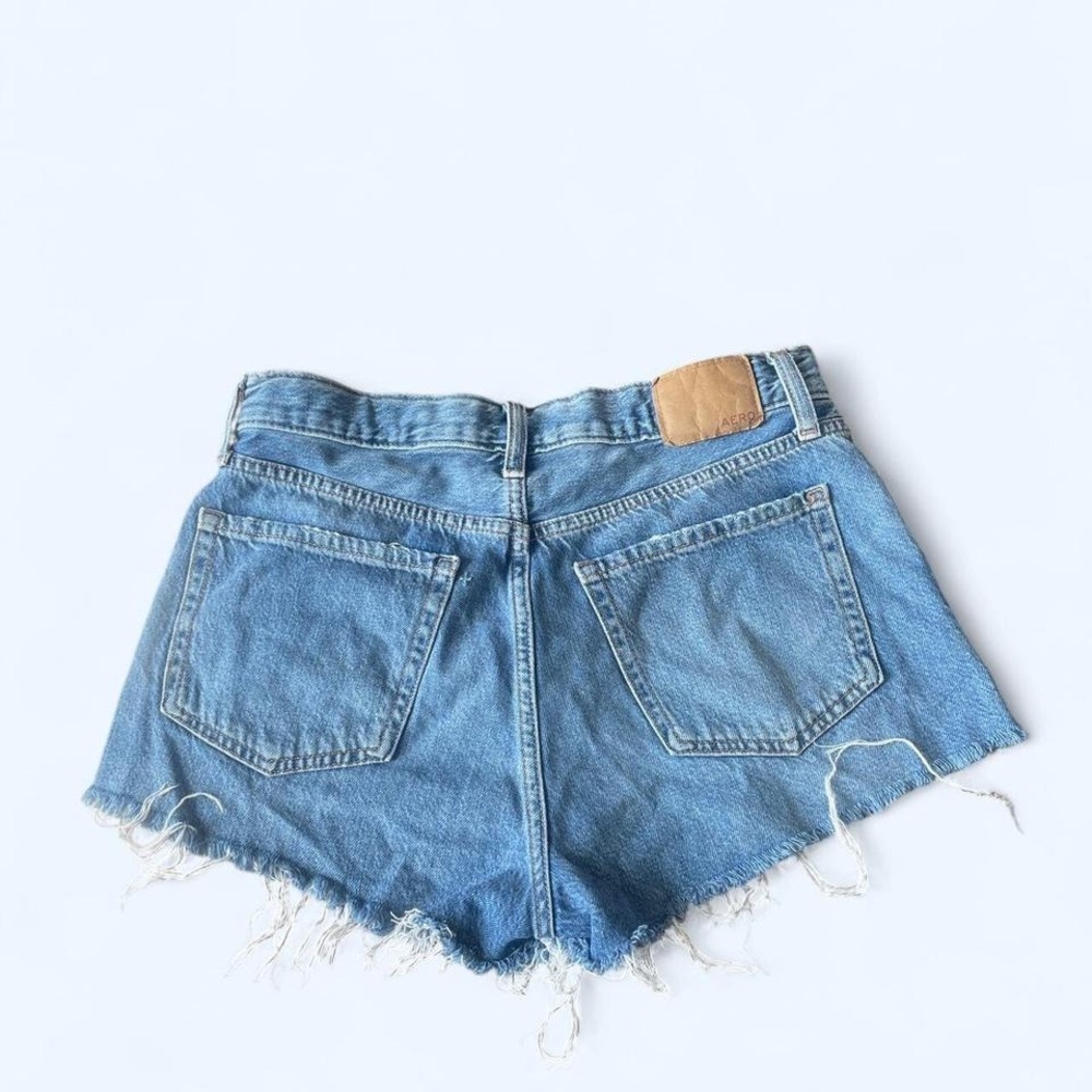 Aeropostale blue denim mini boyfriend distressed shorts size 6 - Picture 2 of 6